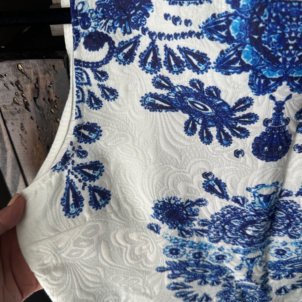 Cute blue and white dress with Spanish feel - Picture 3 of 5